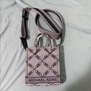 Michael Kors Pink and Black Patterned Crossbody Bag
